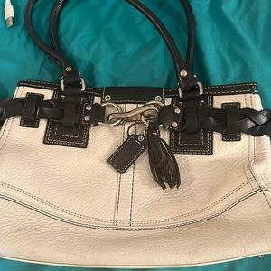 Black and white coach purse